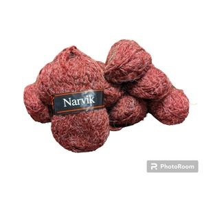 Lot of 9 Narvik Red Burgundy Wool Blend Yarn Knit Crochet 50g Skeins 75yds/each